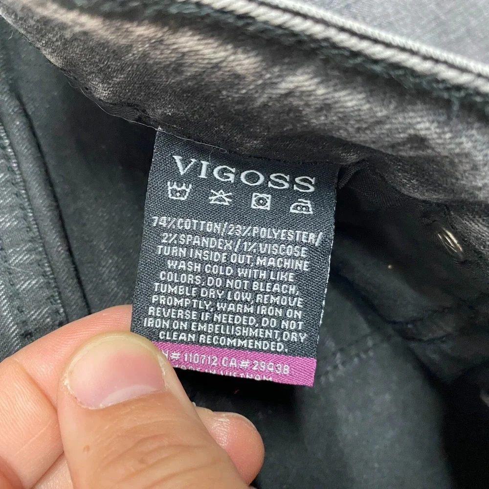 Vigoss Denim Shorts Womens 28 Cutoff‎ Mid Rise Stretchy Gray Denim 3.5 Inch